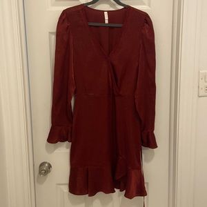 Burgundy satin dress